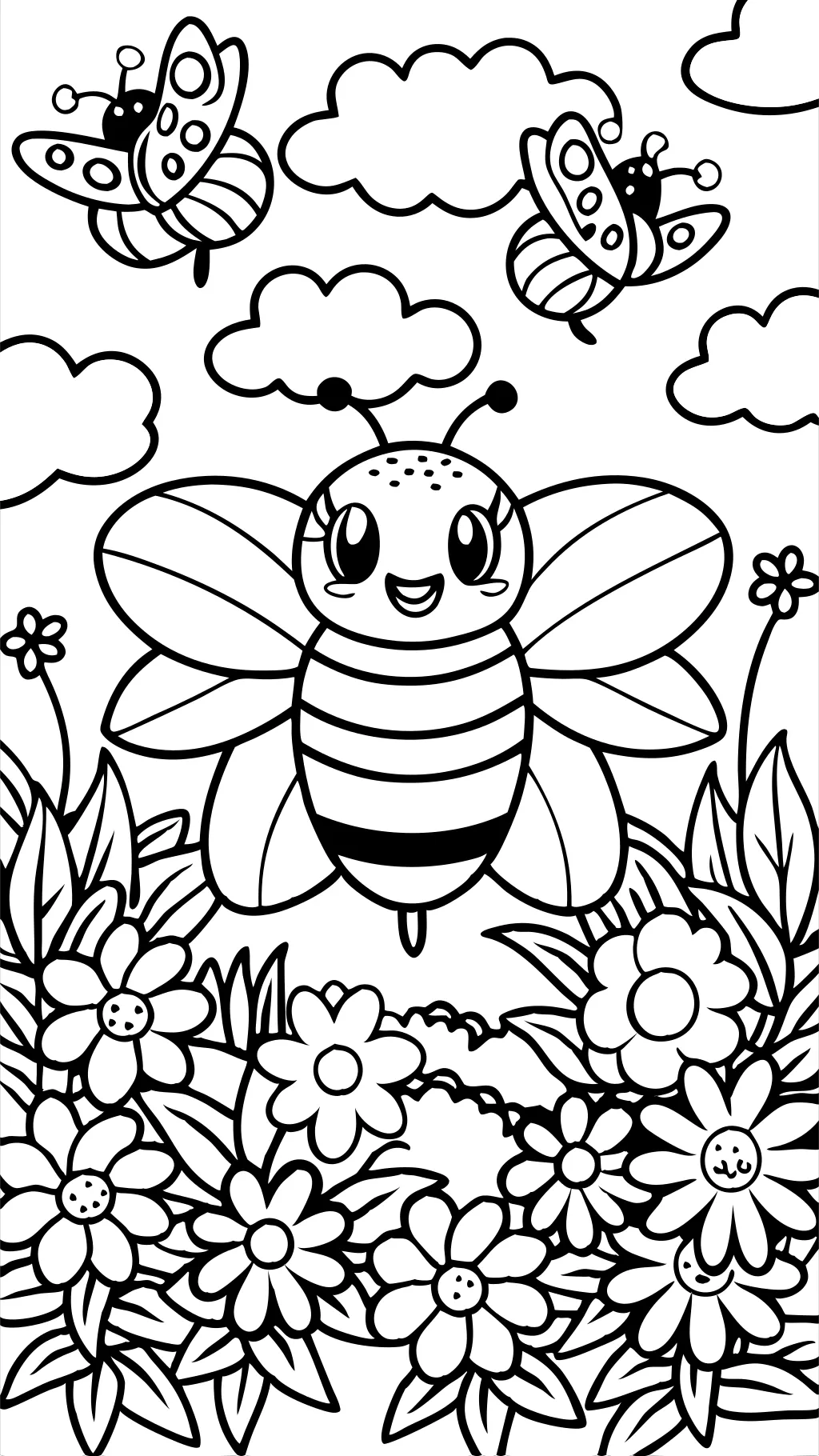 Páginas para colorear de abejas abejorros